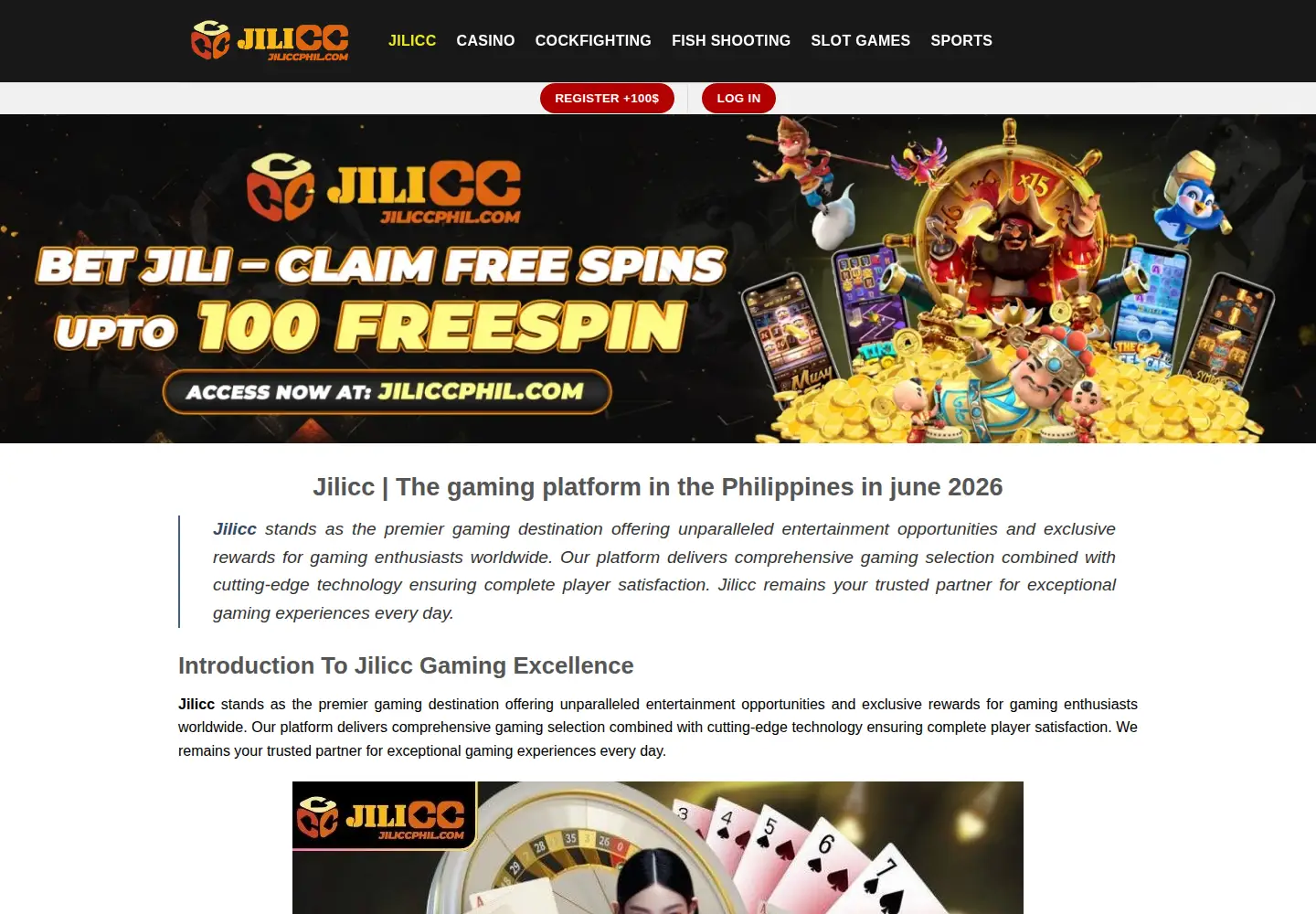 Captured homepage of jiliccphil.com in the current scan