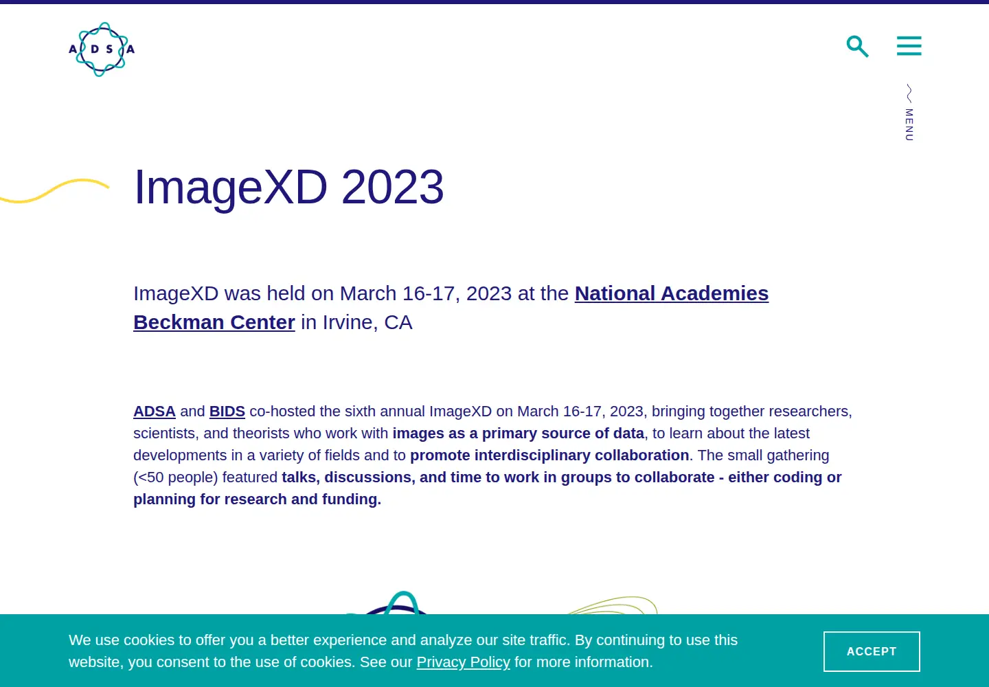 Captured homepage of imagexd.org in the current scan