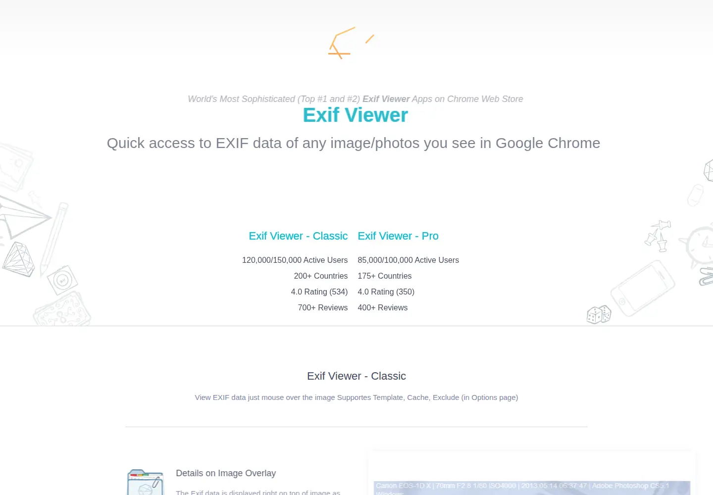 Screenshot of exifviewers.com