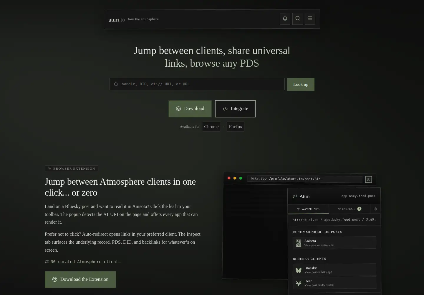 Screenshot of aturi.to