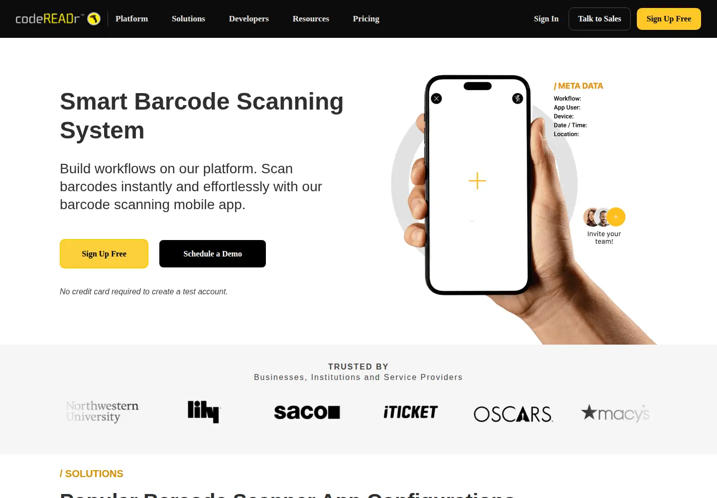 Screenshot of codereadr.com