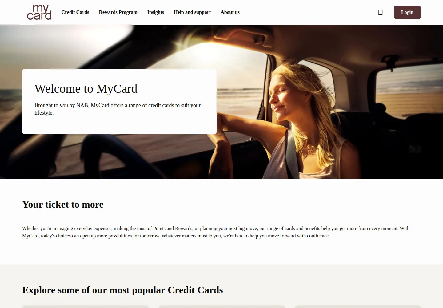 Captured homepage of mycard.com.au in the current scan