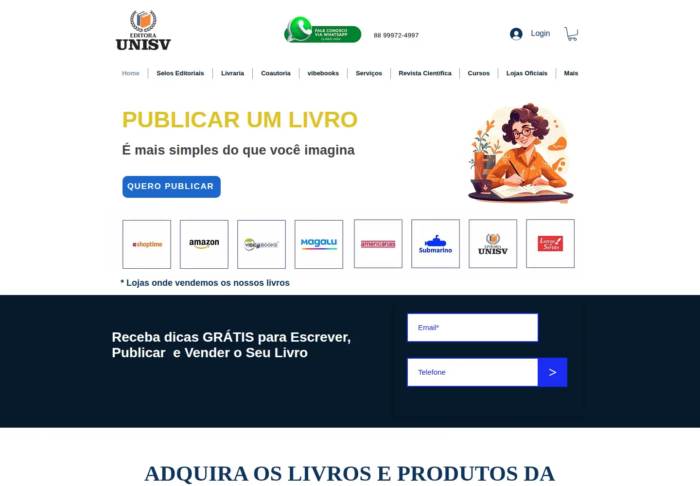 Screenshot of editoraunisv.com.br