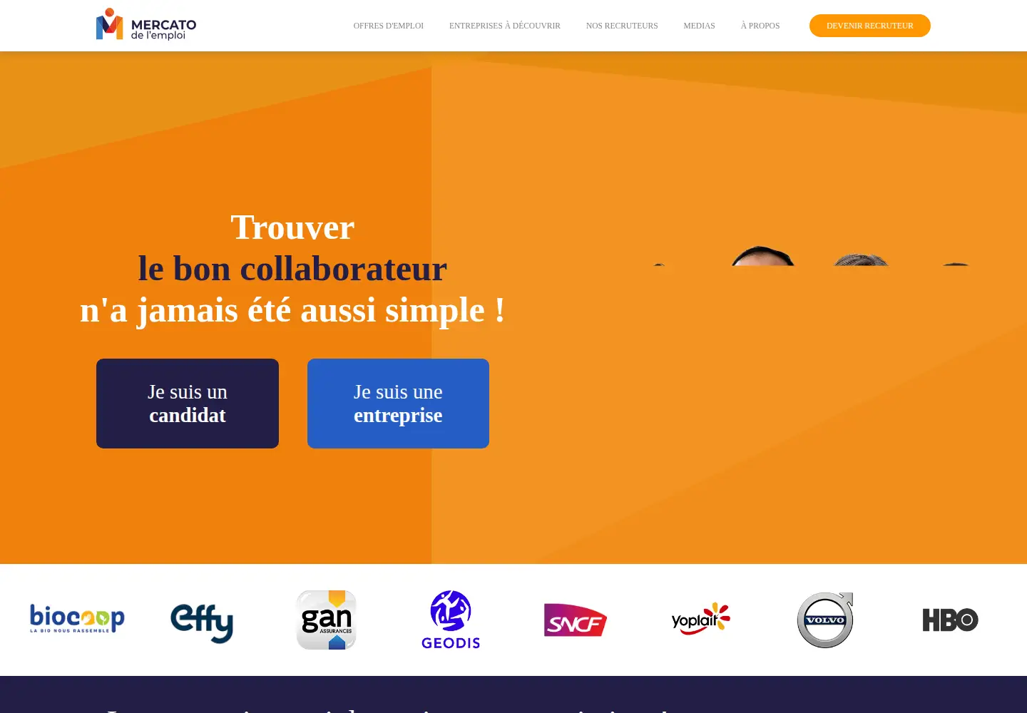 Captured homepage of mercato-emploi.com in the current scan