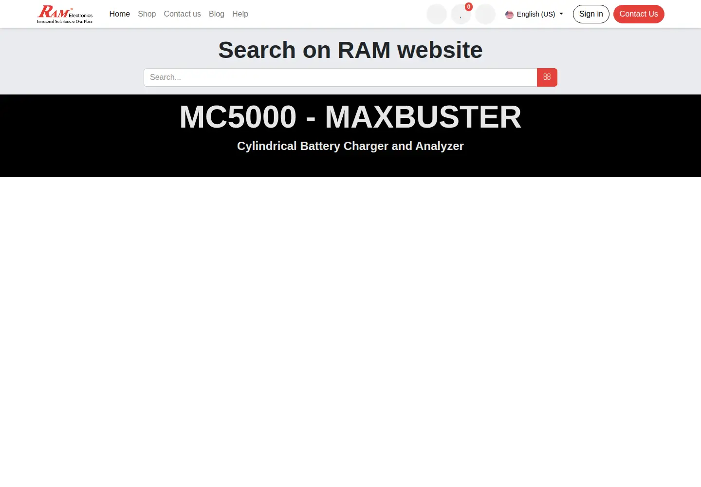 Captured homepage of ram-e-shop.com in the current scan