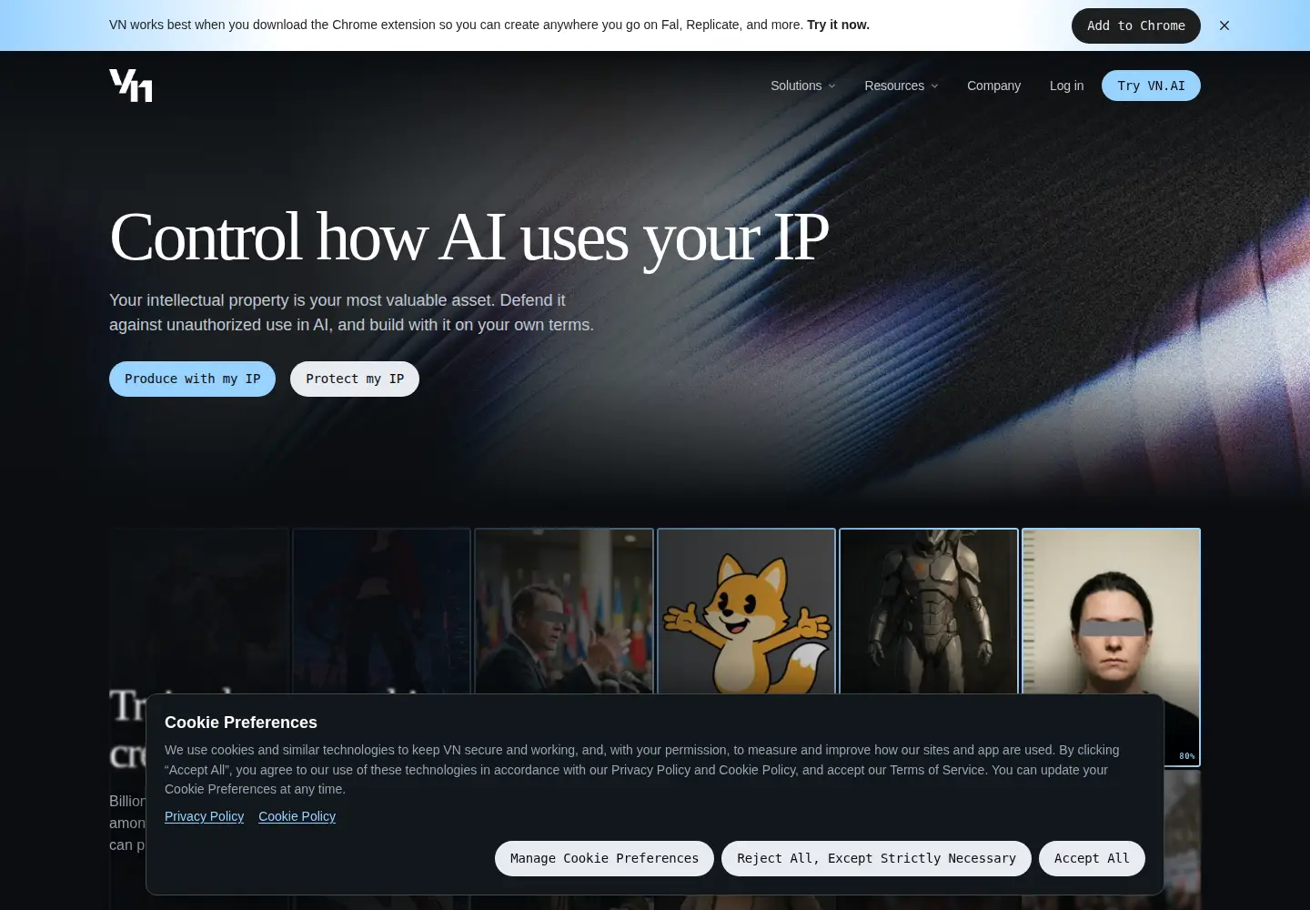 Captured homepage of vn.ai in the current scan