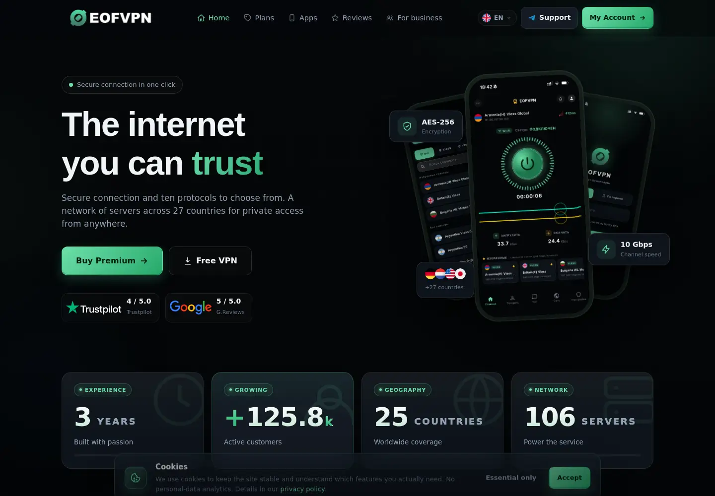 Screenshot of eofvpn.app