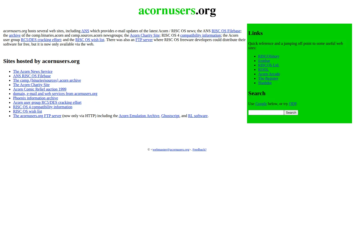 Screenshot of acornusers.org