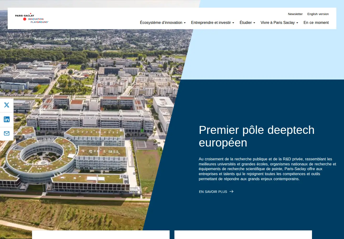 Screenshot of welcometoparissaclay.com