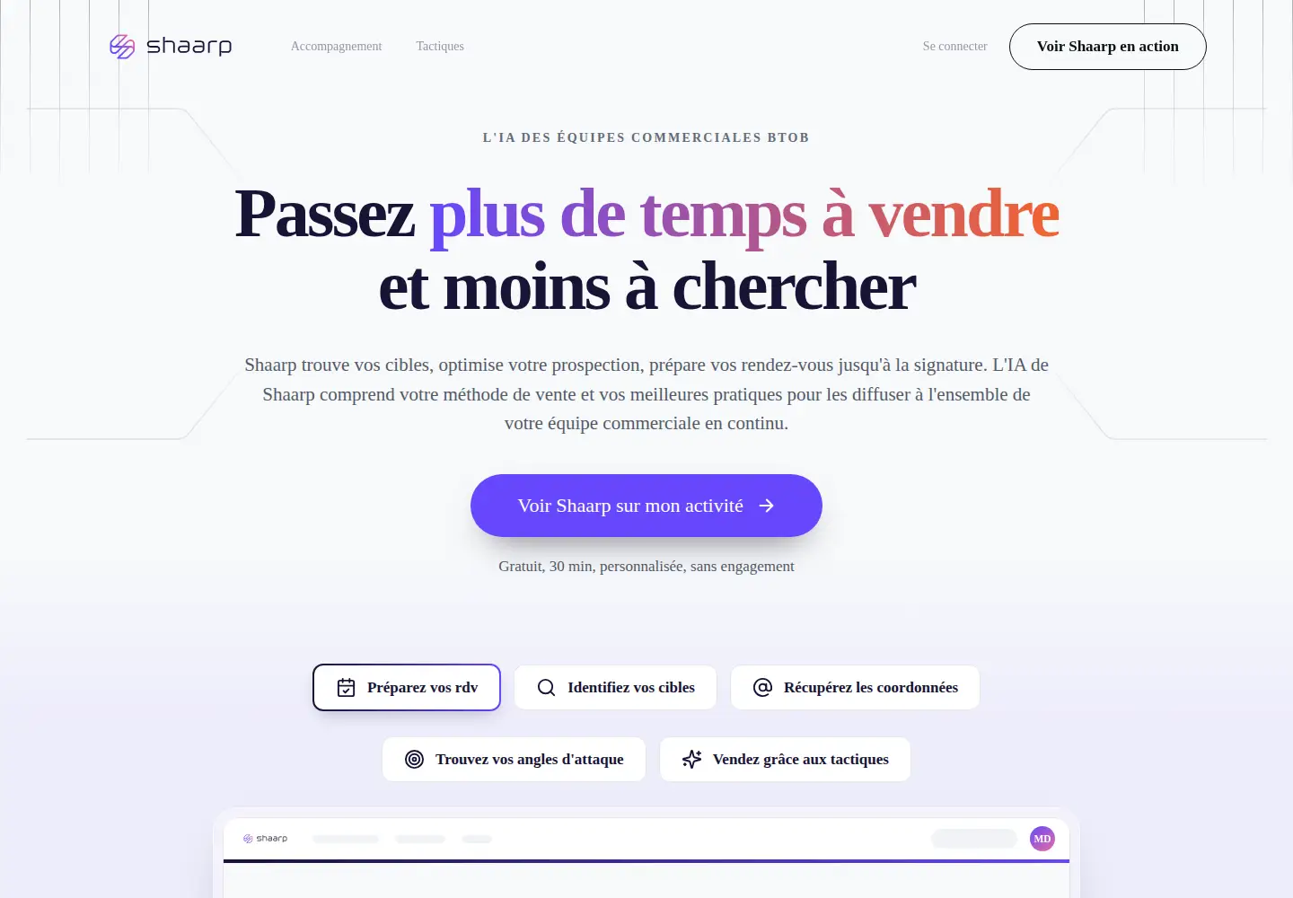 Captured homepage of shaarp.ai in the current scan