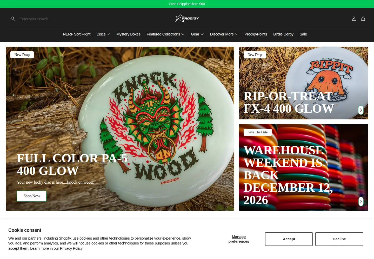 Screenshot of prodigydisc.com