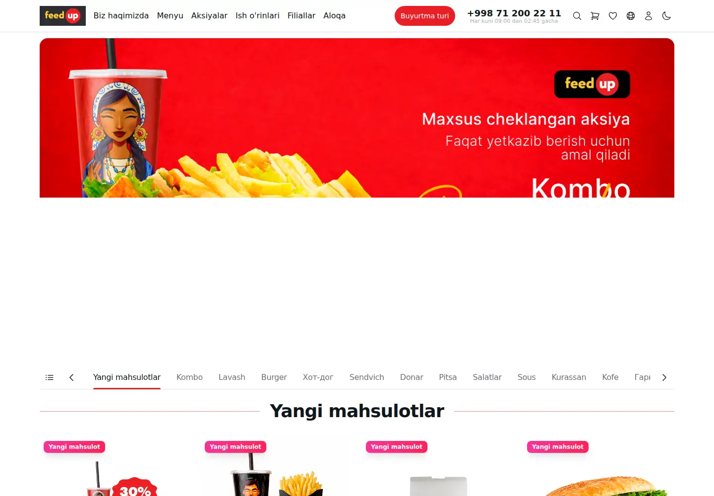 Screenshot of feedup.uz