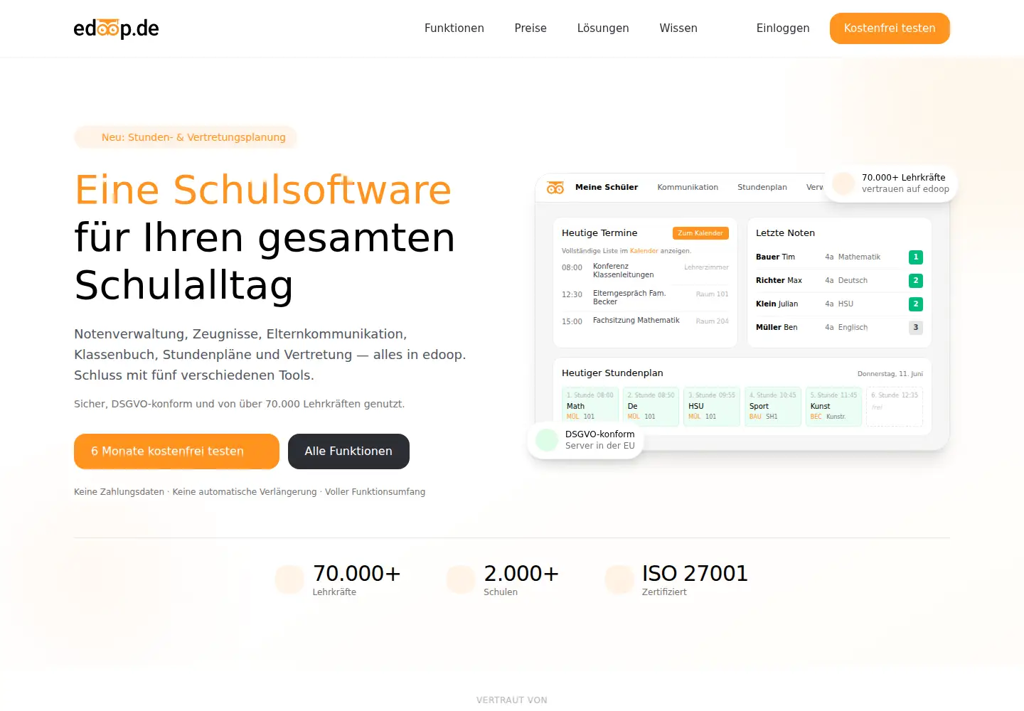 Captured homepage of edoop.de in the current scan