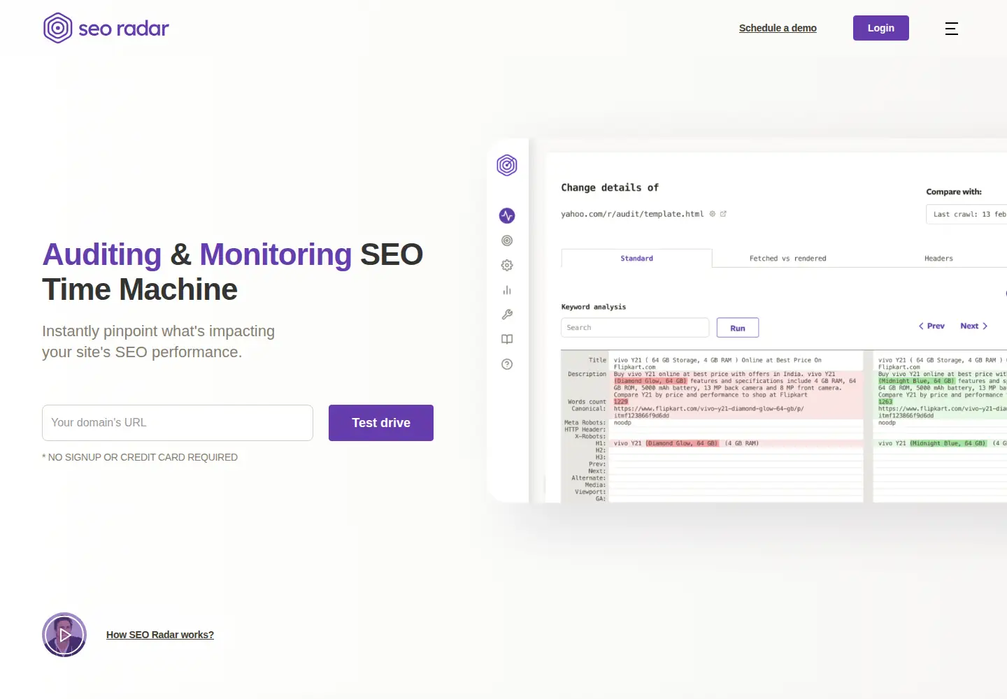 Screenshot of seoradar.com