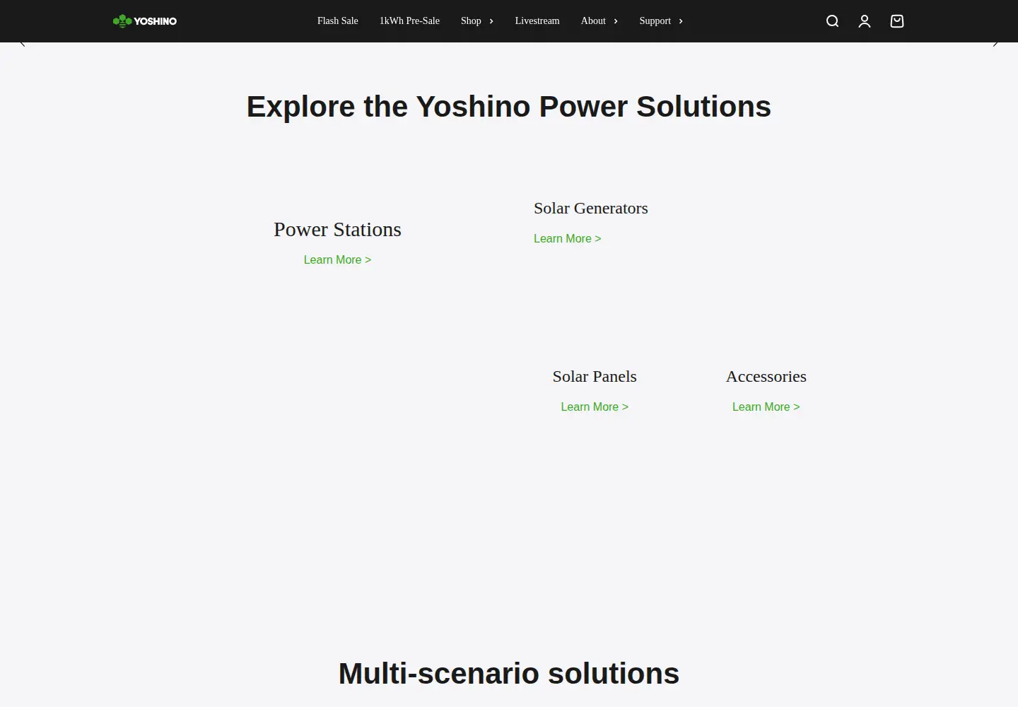 Captured homepage of yoshinopower.com in the current scan