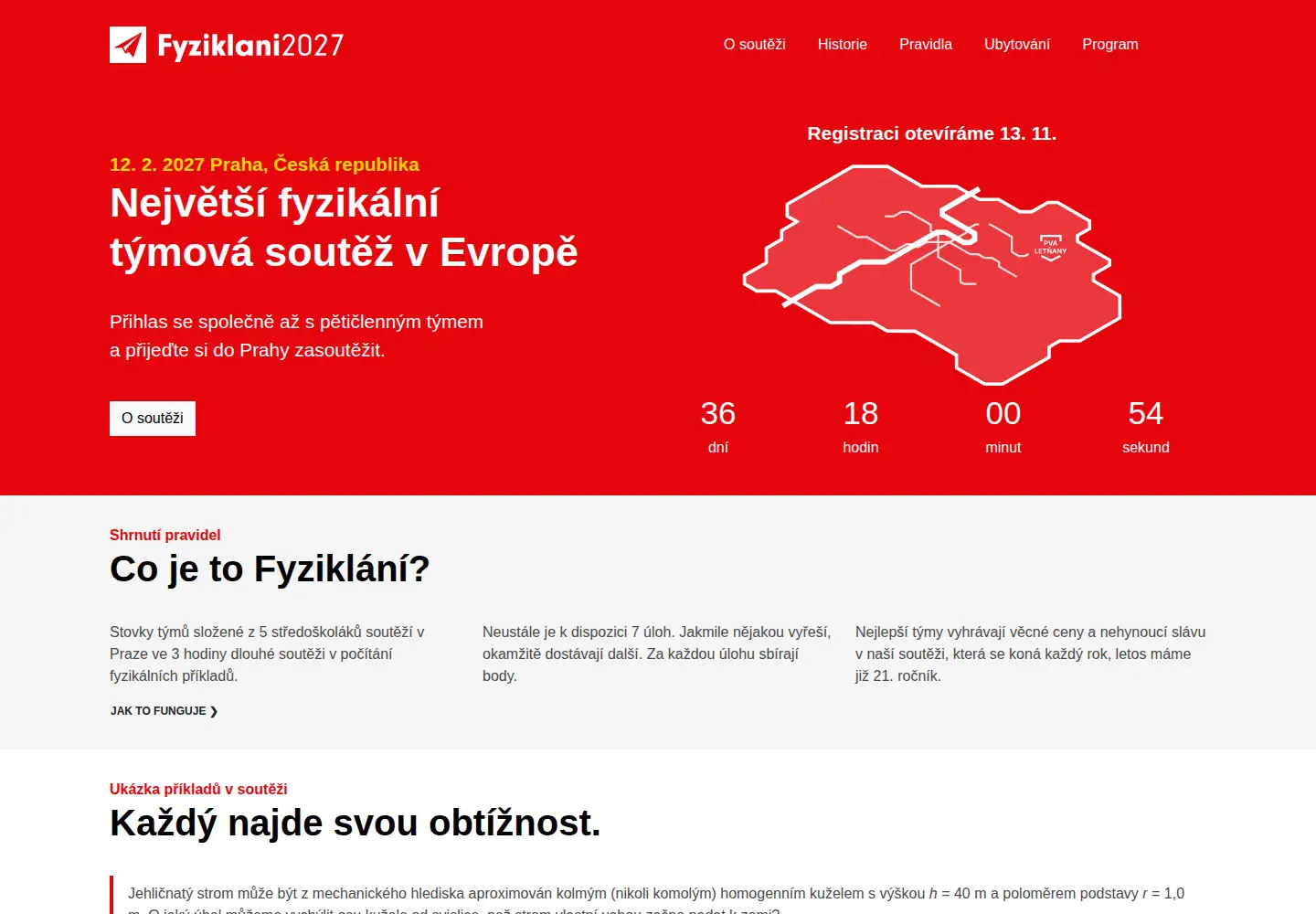 Screenshot of fyziklani.cz