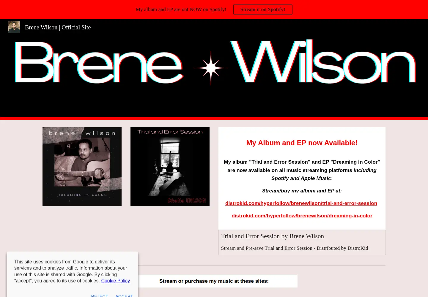 Screenshot of brenewilson.com