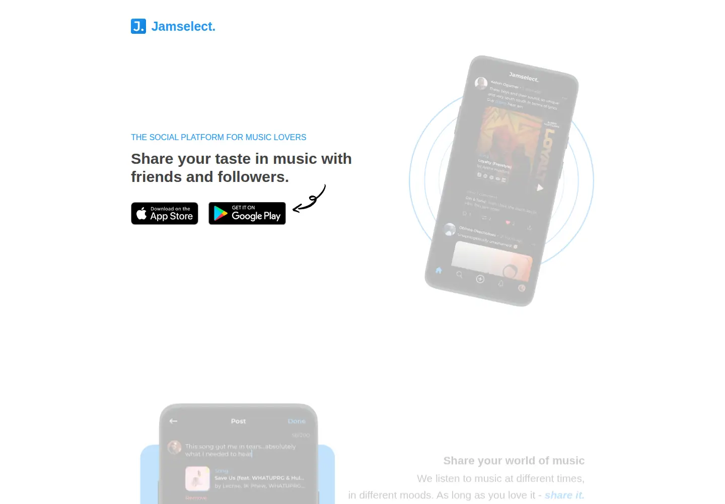 Captured homepage of jamselect.com in the current scan
