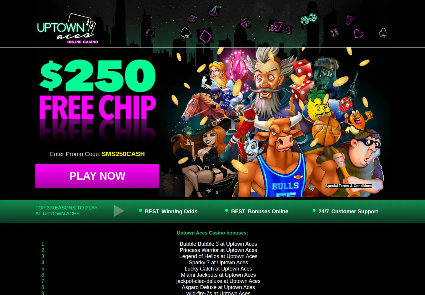 Screenshot of uptownacescasino.eu
