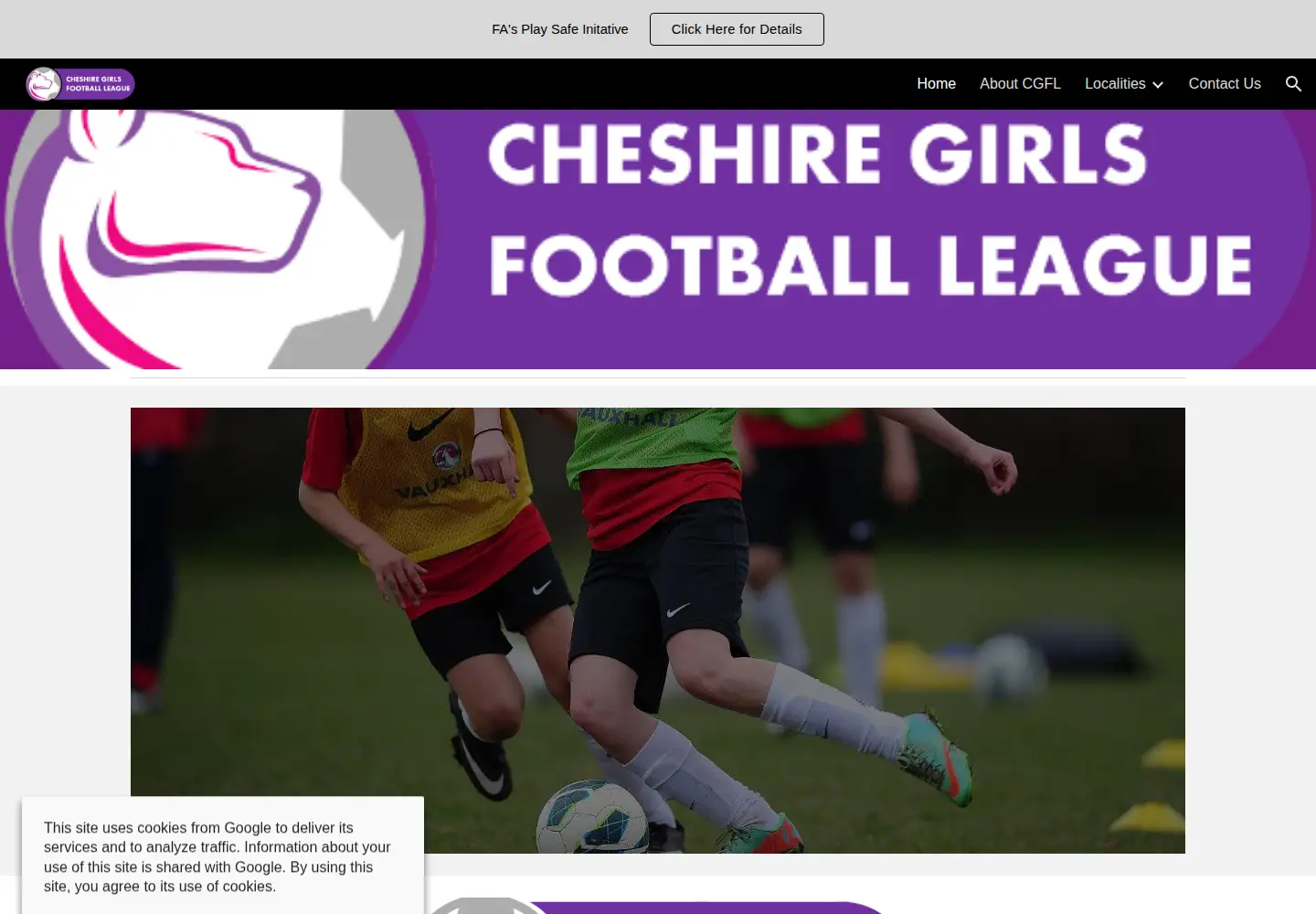 Screenshot of cheshiregirlsfootball.co.uk