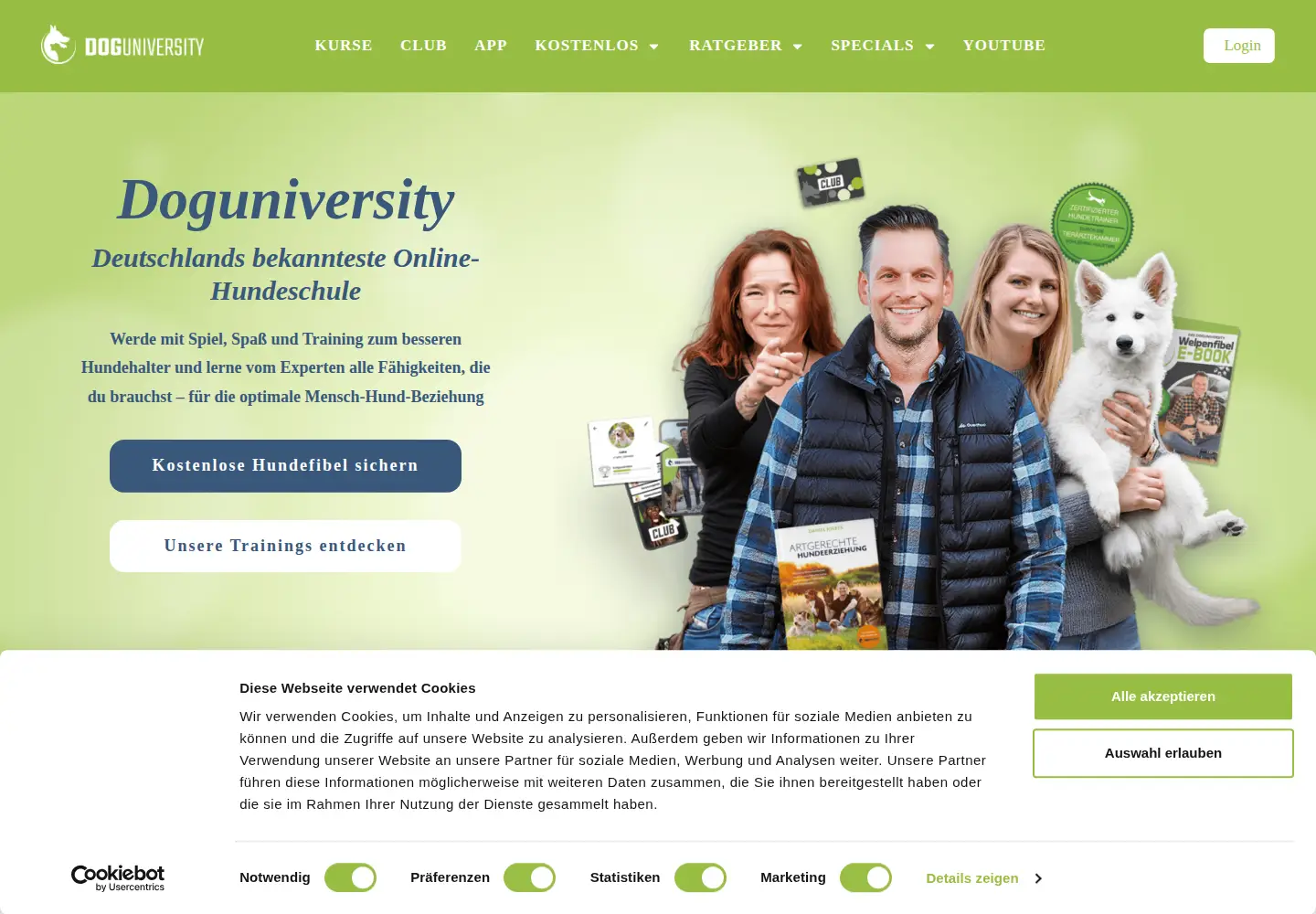 Screenshot of doguniversity.de