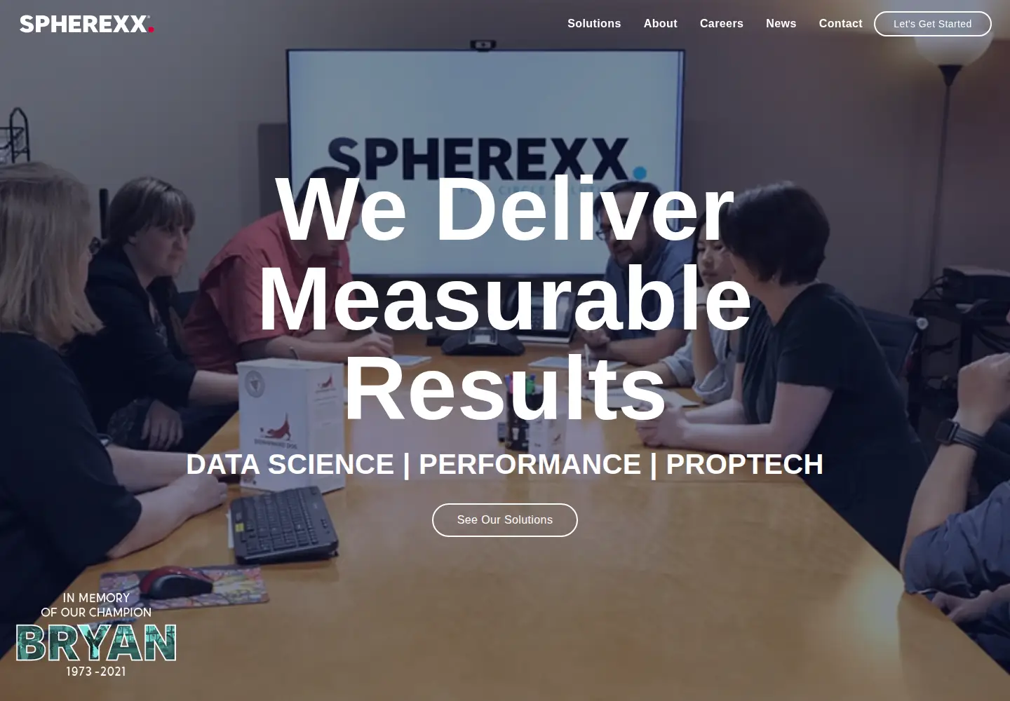 Captured homepage of spherexx.com in the current scan