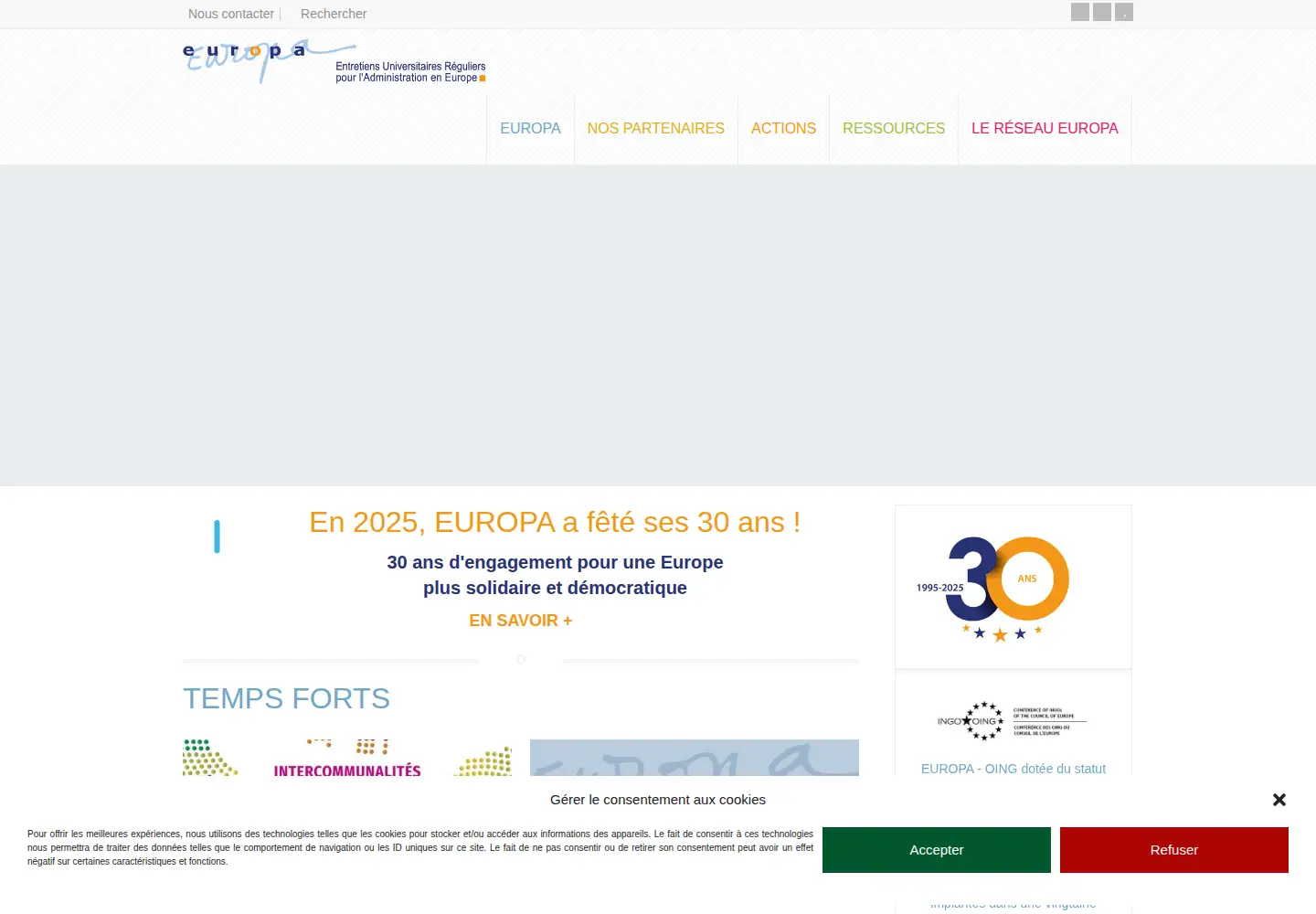Screenshot of europaong.org