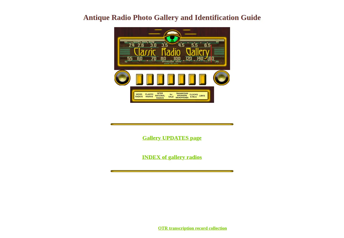 Screenshot of classicradiogallery.com