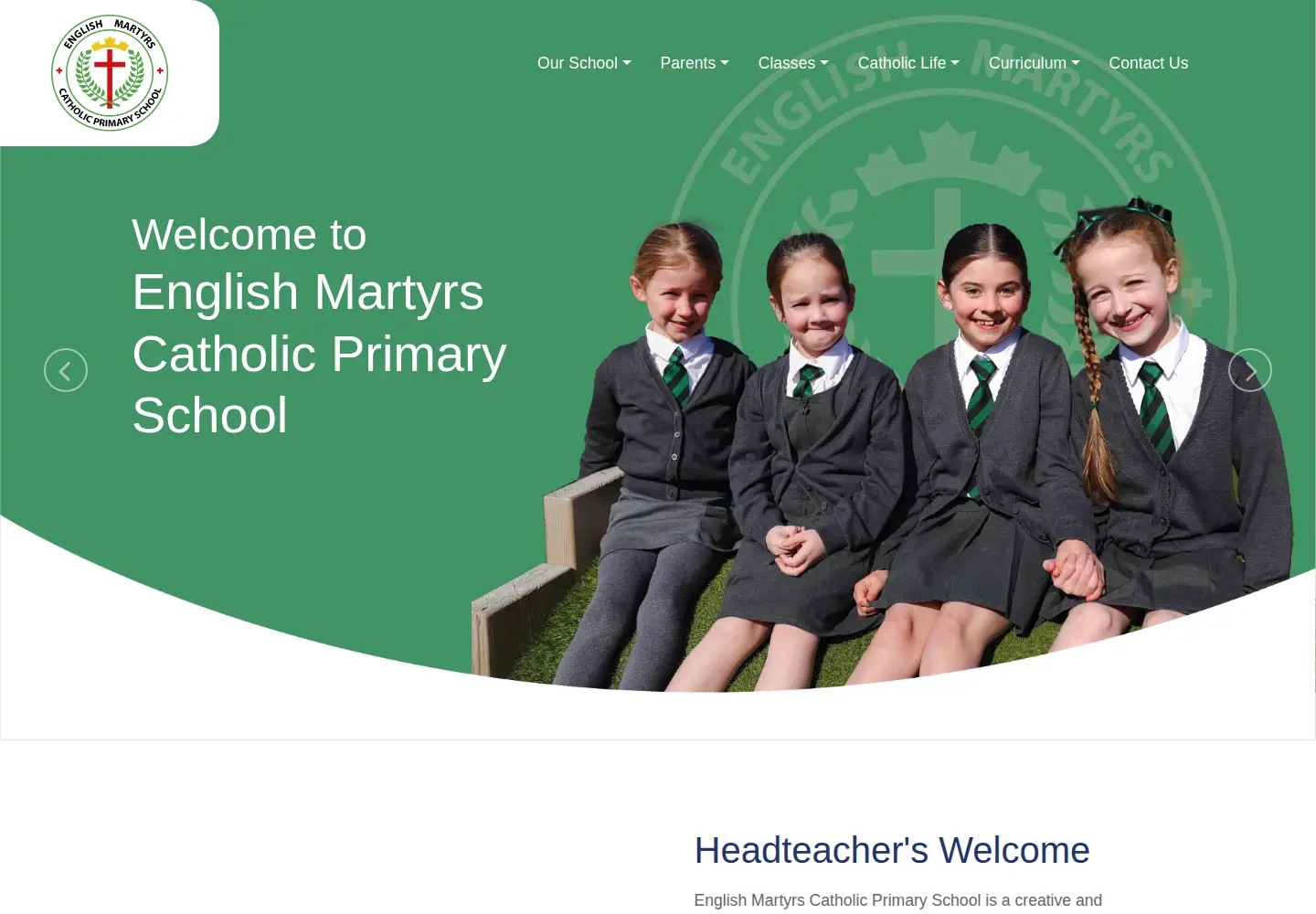 Screenshot of englishmartyrs.co.uk