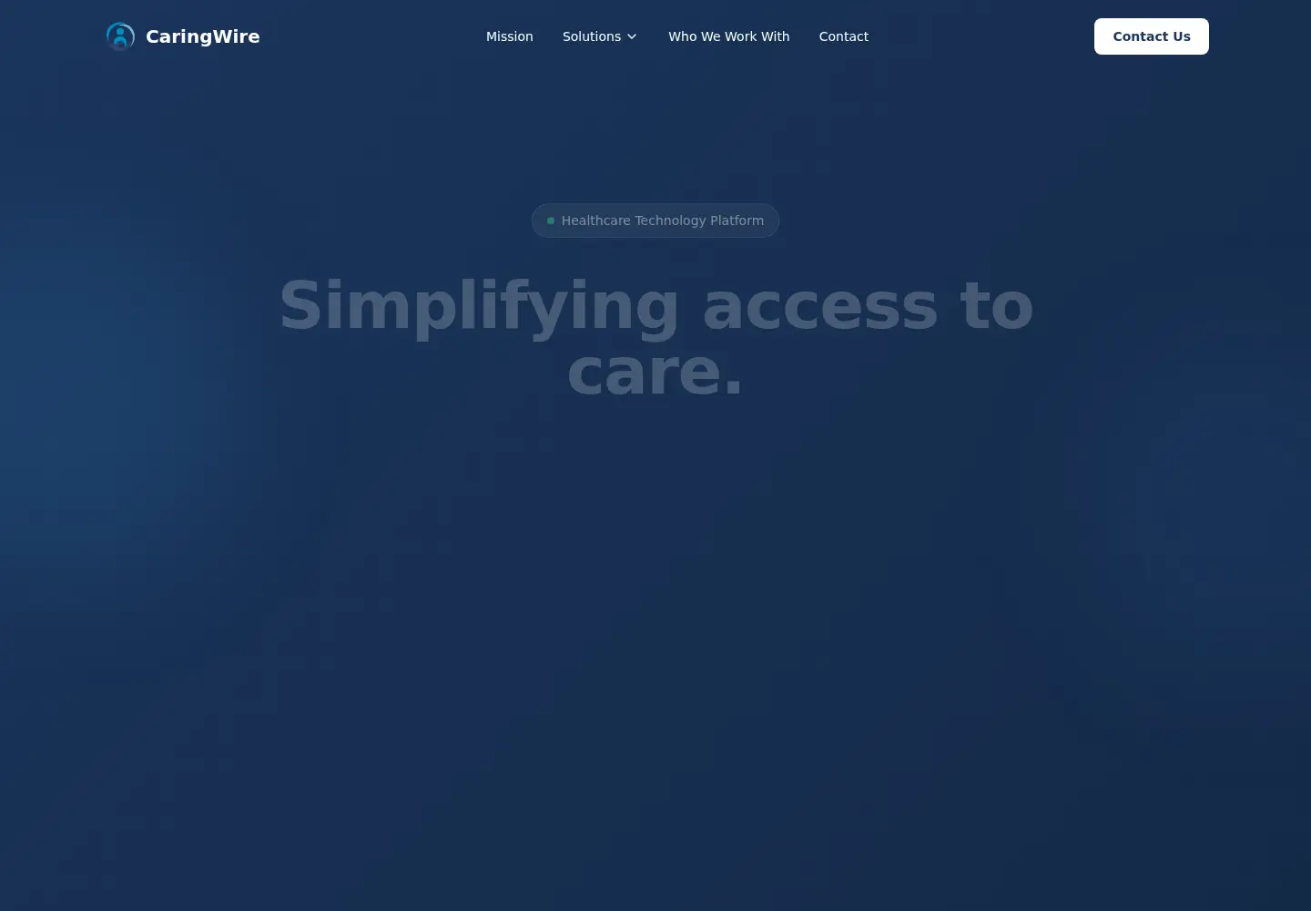 Captured homepage of caringwire.com in the current scan