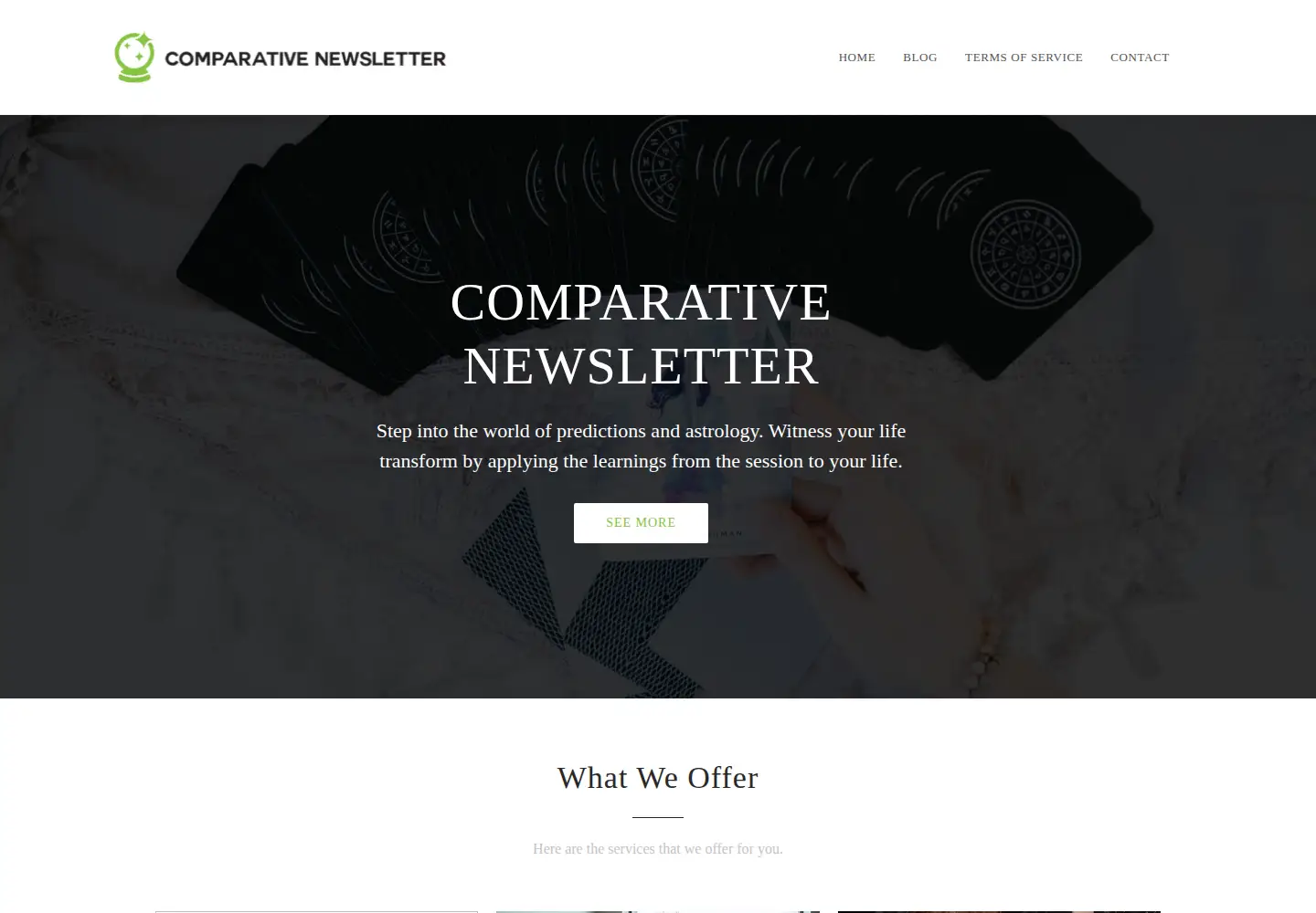 Captured homepage of comparativenewsletter.com in the current scan
