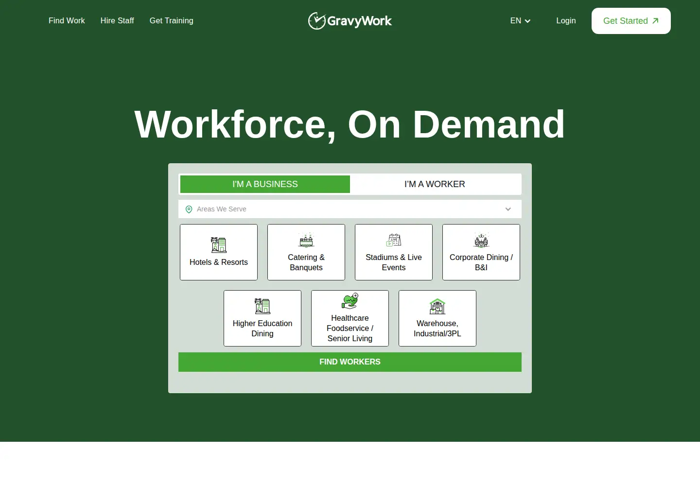 Captured homepage of gravywork.com in the current scan