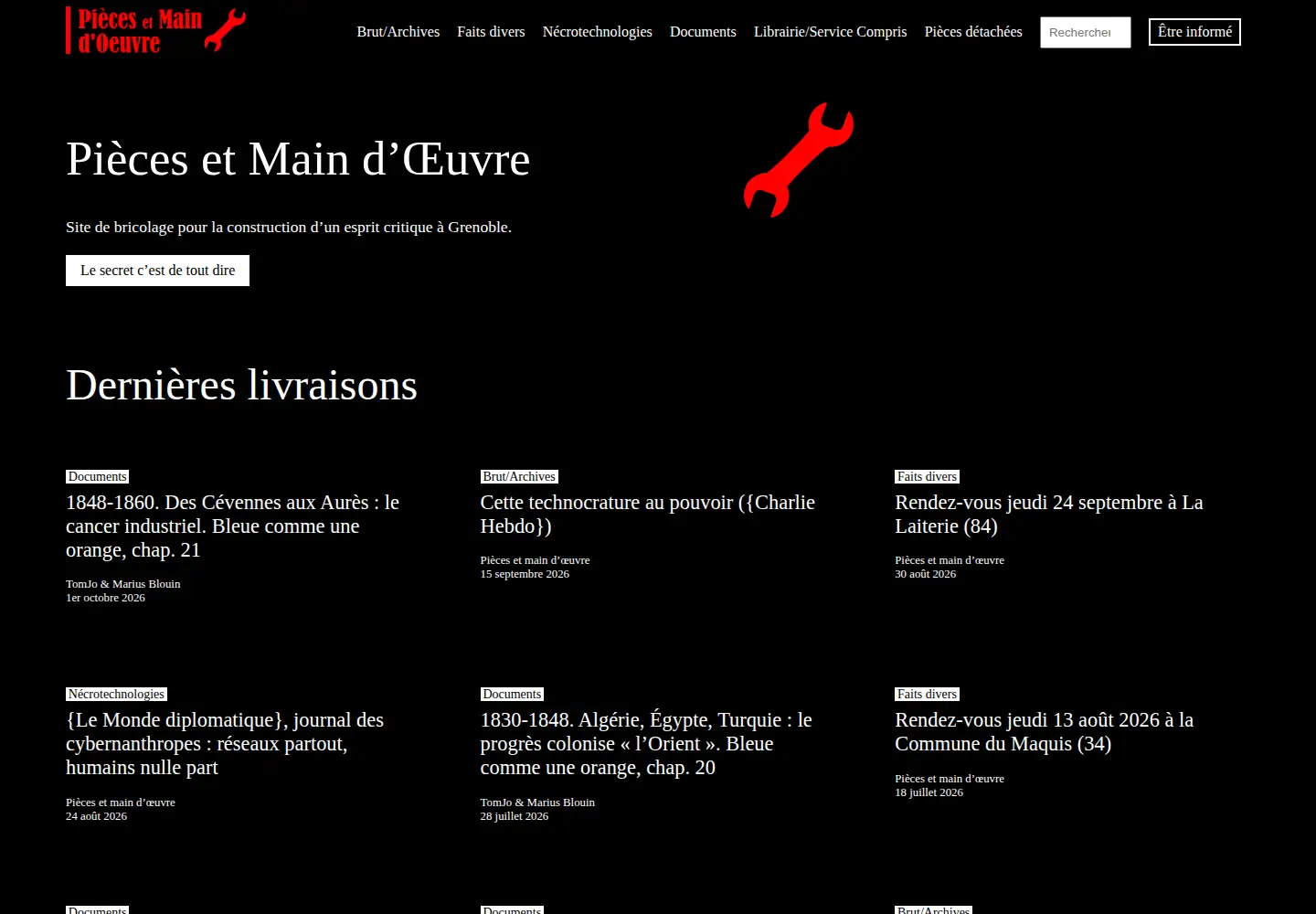 Captured homepage of nanomonde.org in the current scan