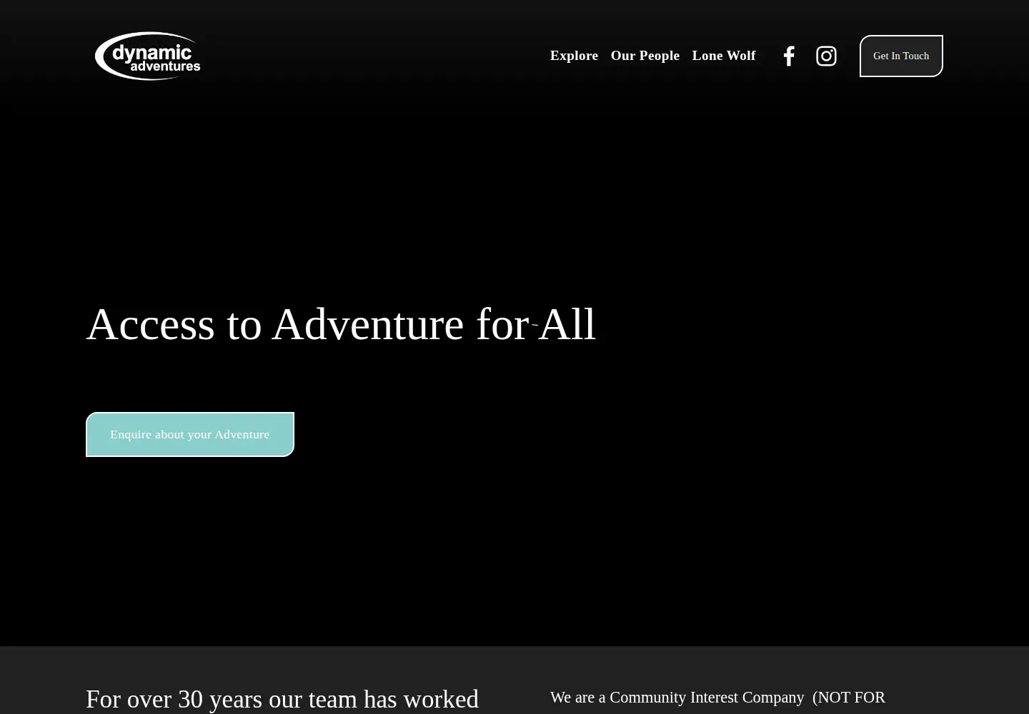 Captured homepage of dynamicadventurescic.co.uk in the current scan