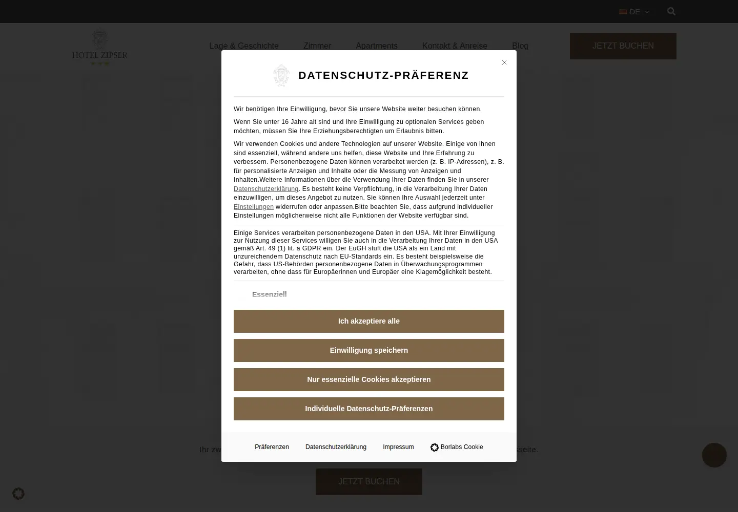 Screenshot of zipser.at
