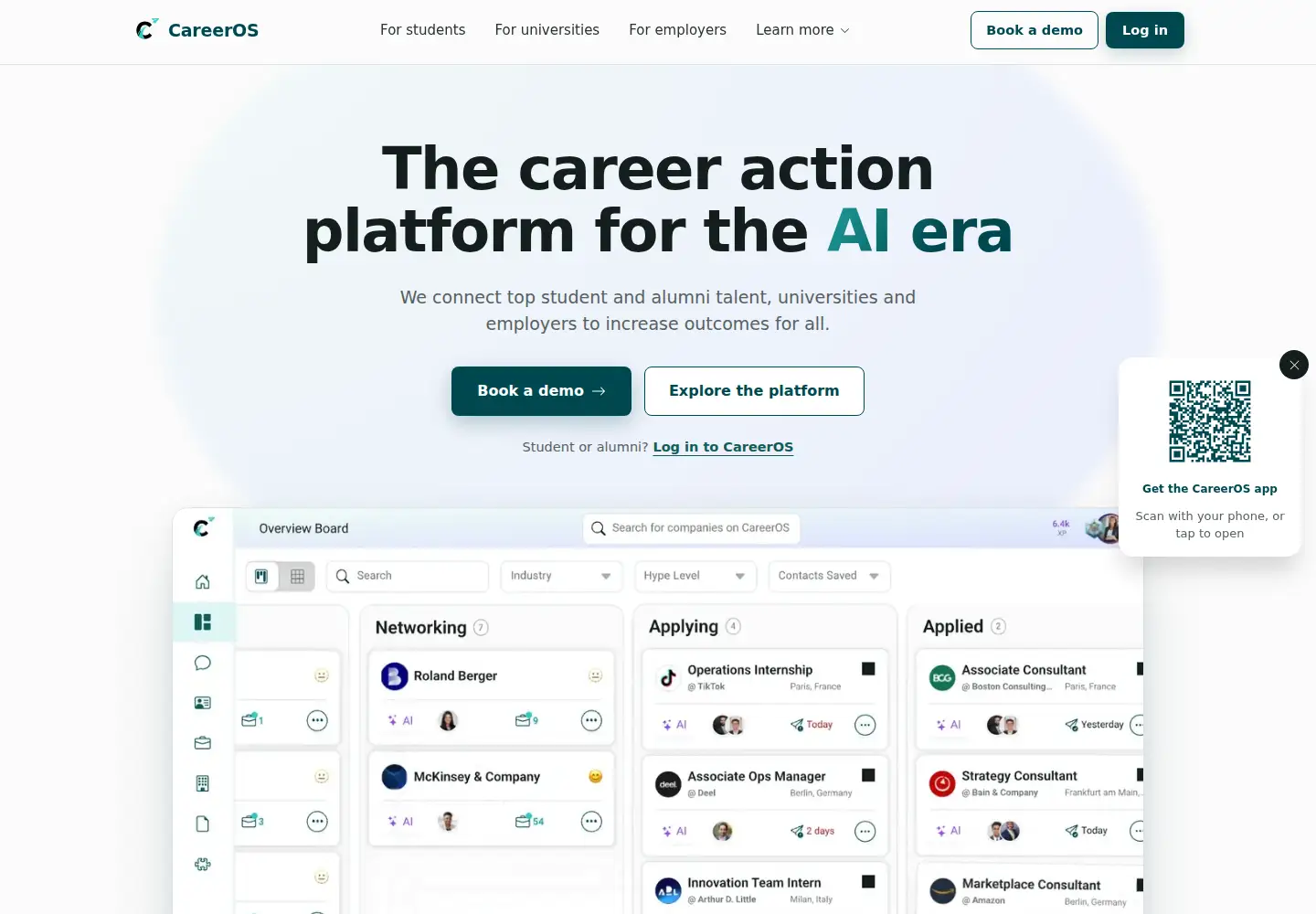 Screenshot of careeros.com