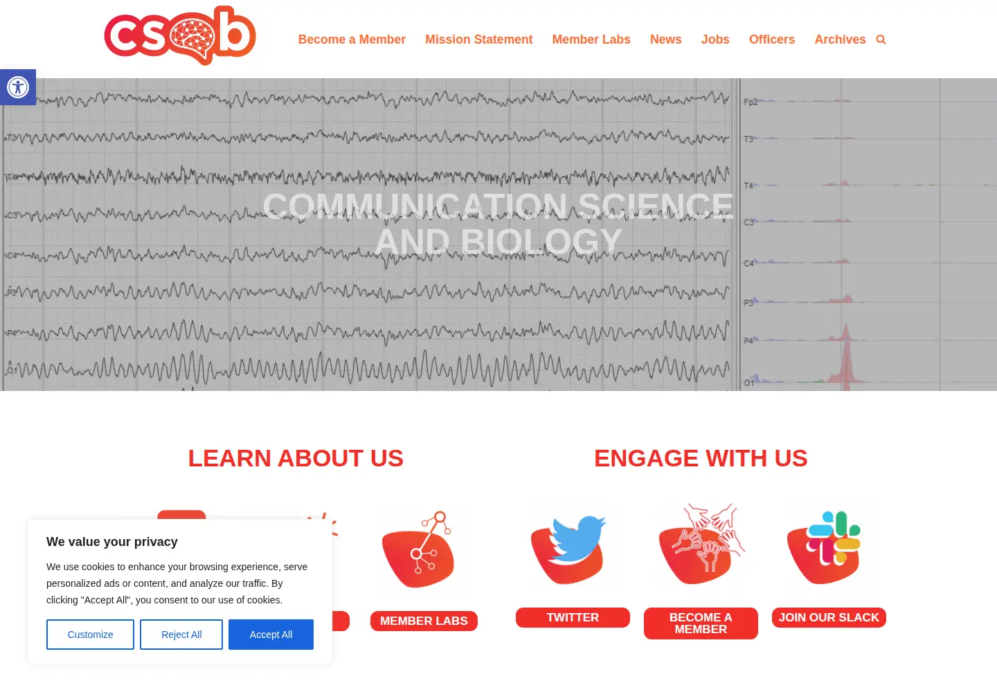 Captured homepage of commscience.org in the current scan