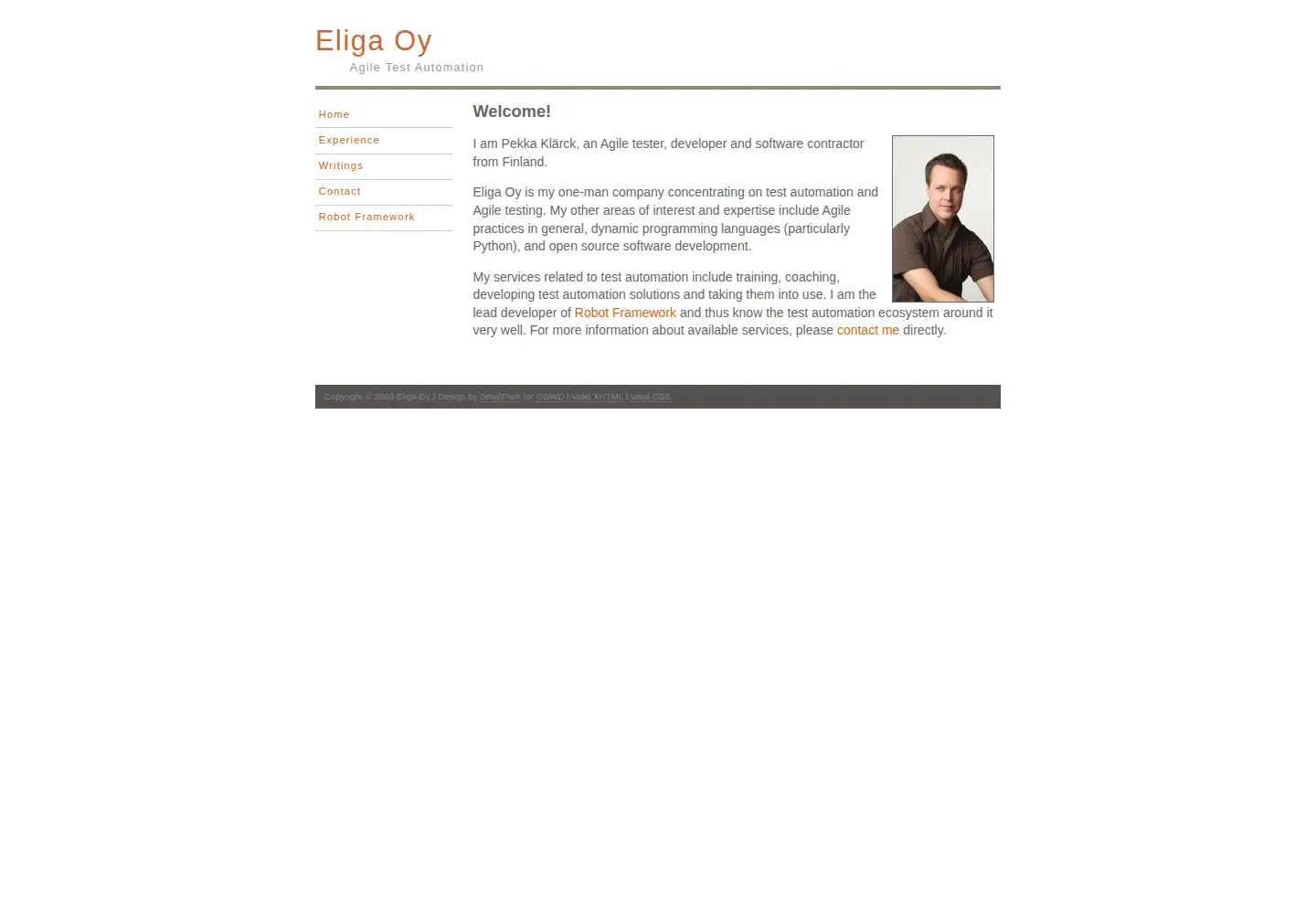 Screenshot of eliga.fi