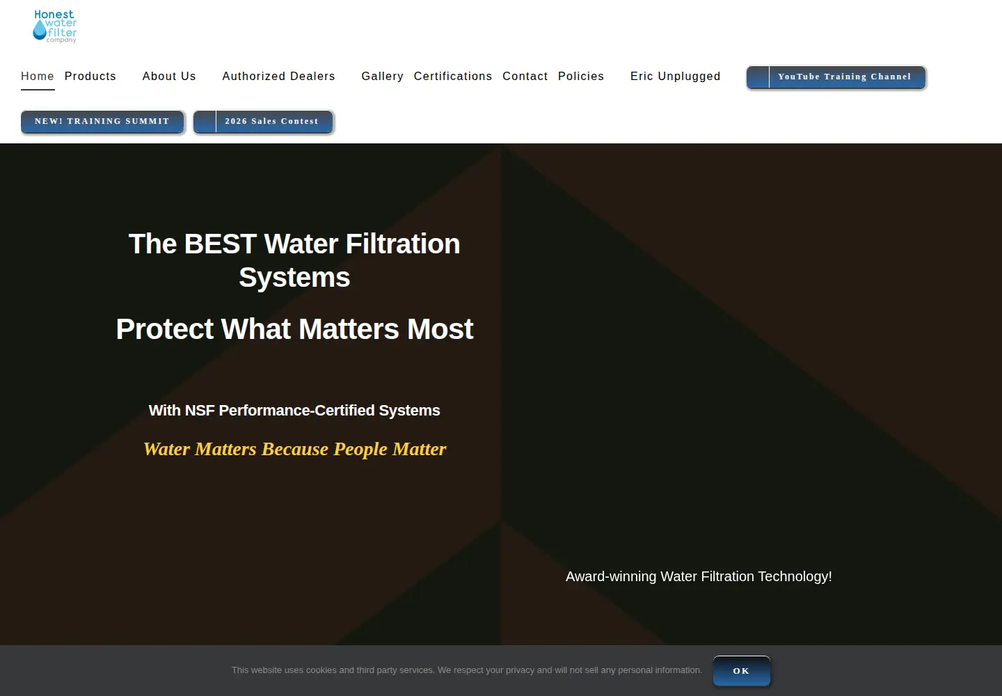 Screenshot of honestwaterfilter.com