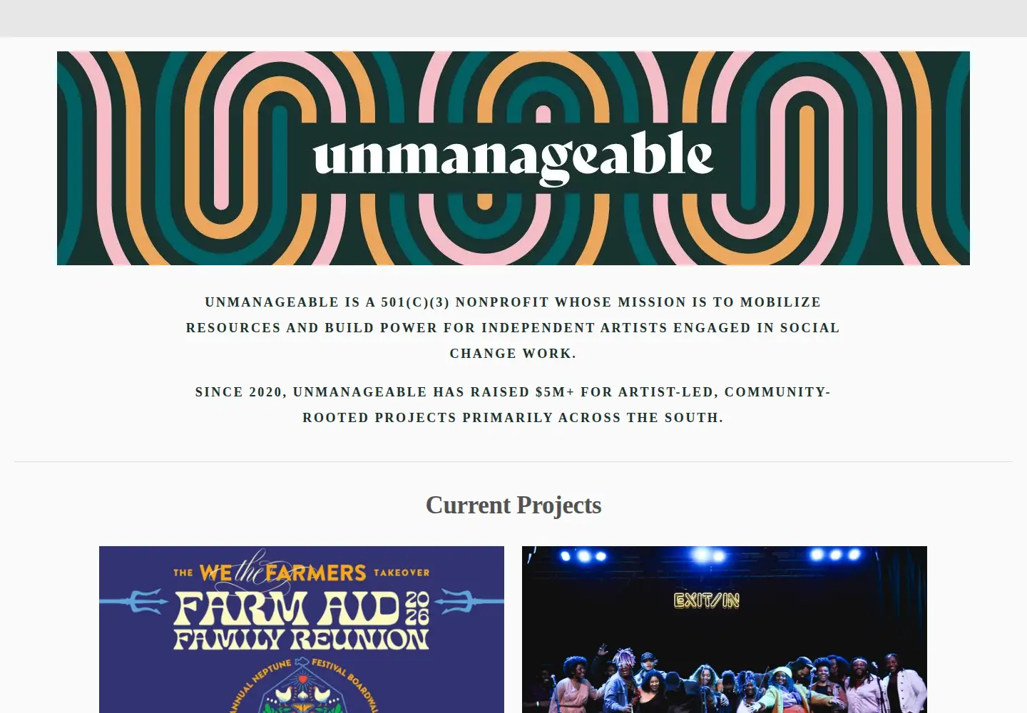Captured homepage of unmgmt.org in the current scan