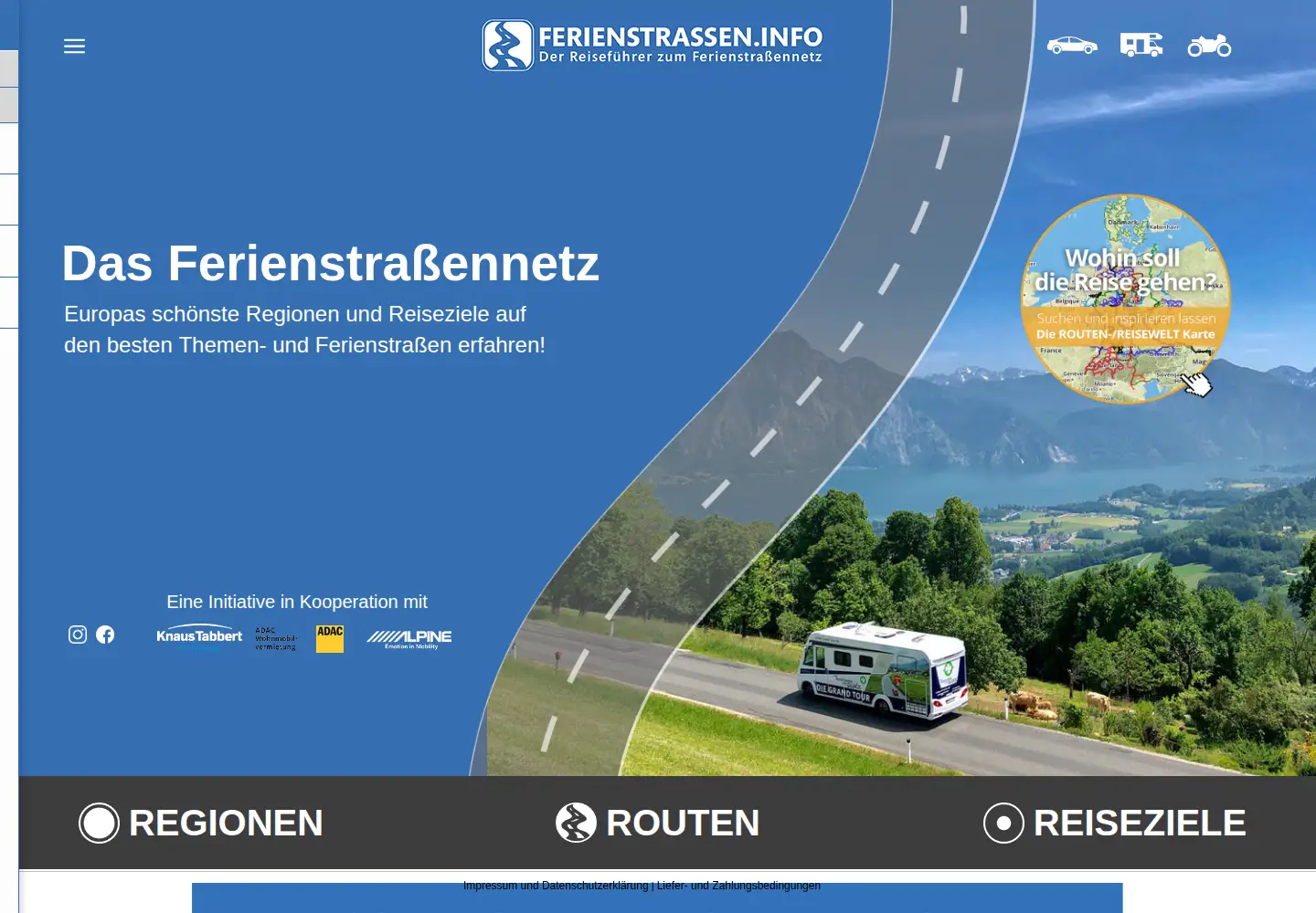 Screenshot of ferienstrassen.info