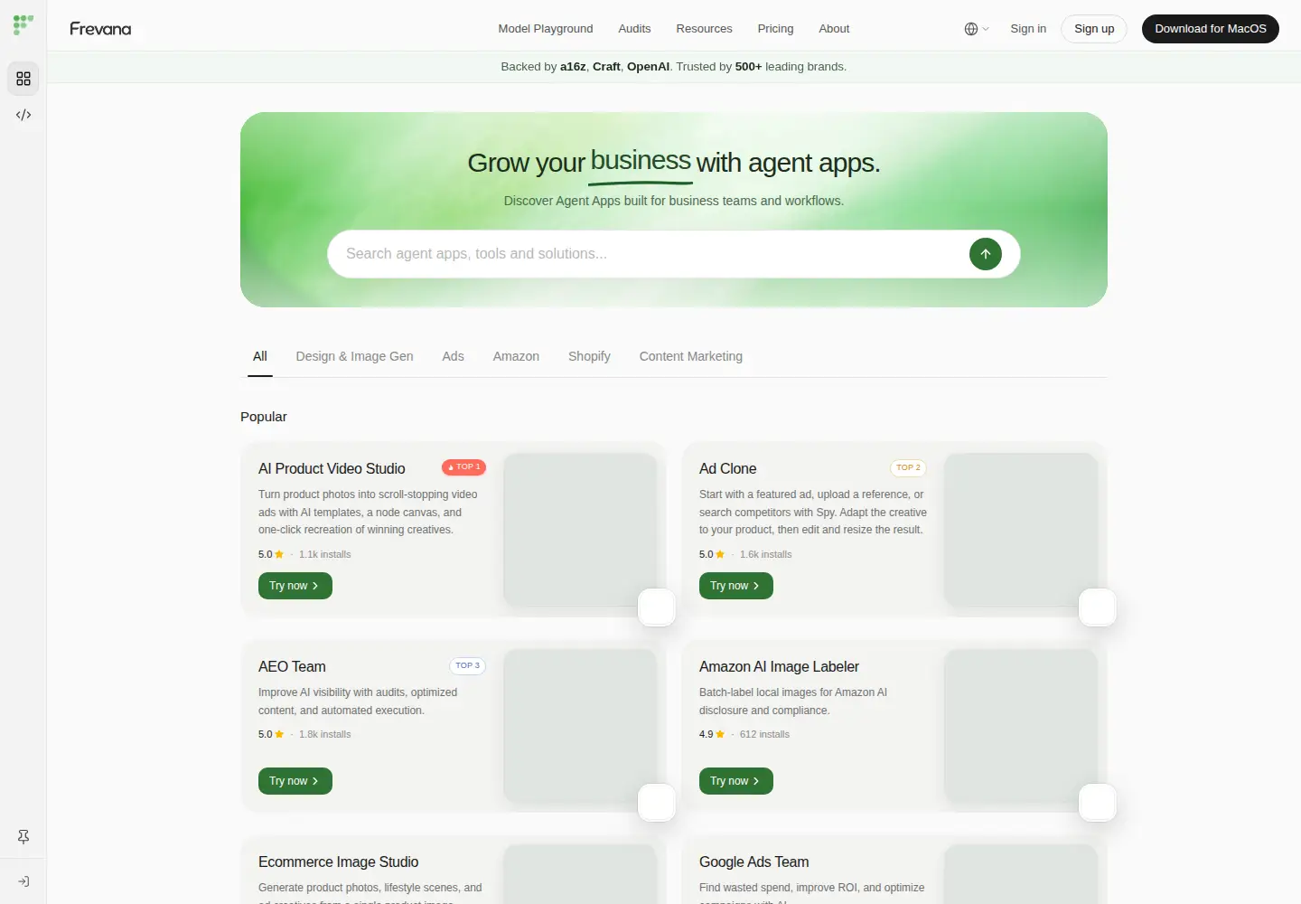 Screenshot of frevana.com