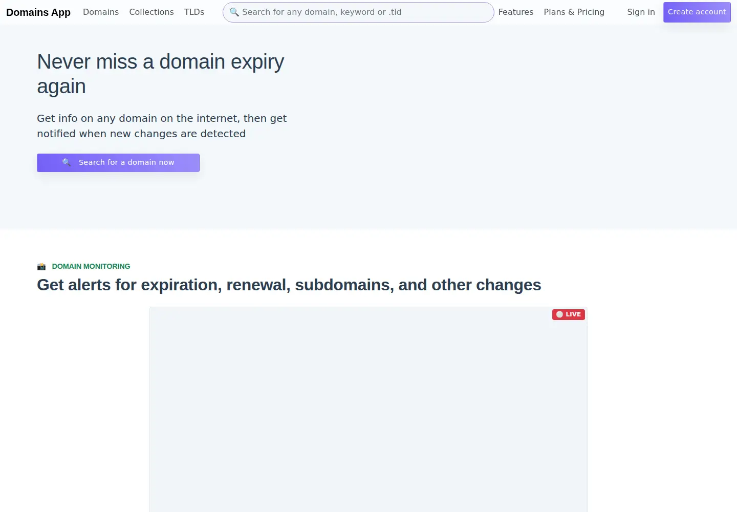Screenshot of dmns.app