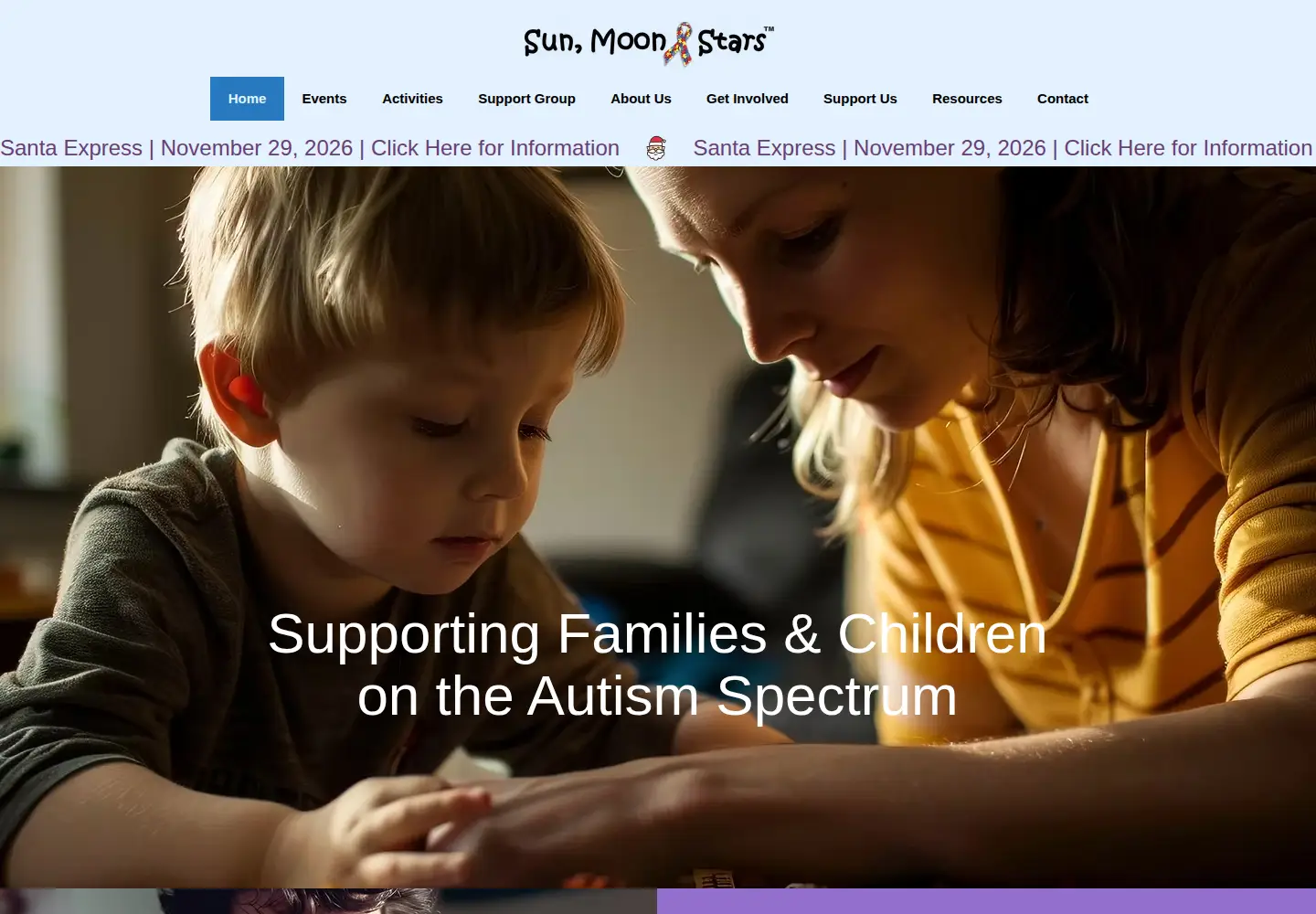 Captured homepage of sunmoonandstars.org in the current scan