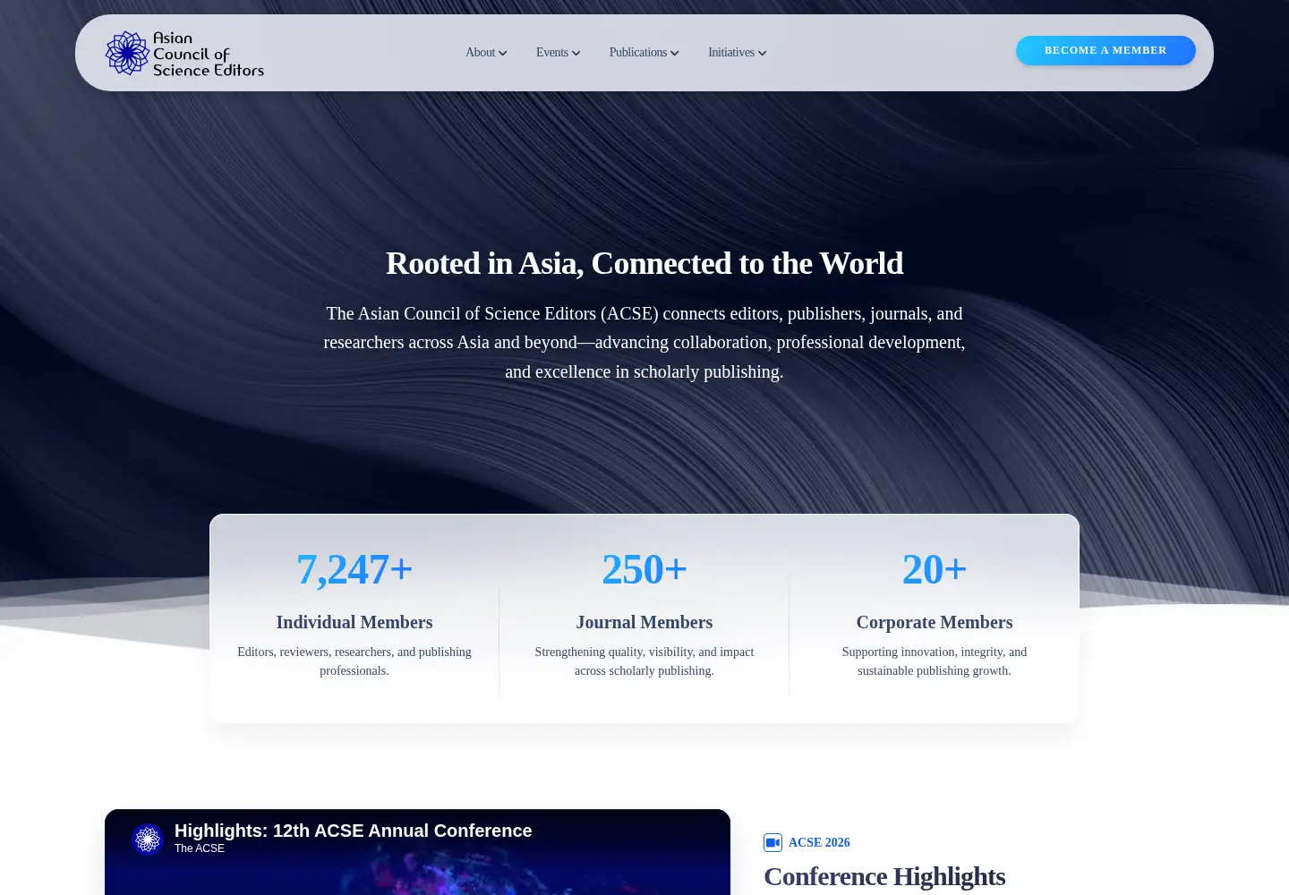 Captured homepage of theacse.com in the current scan