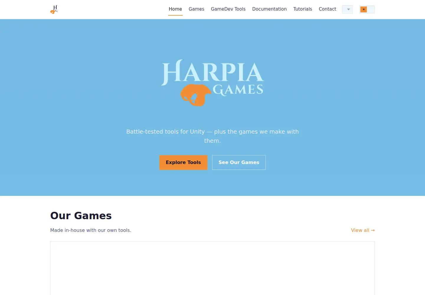 Screenshot of harpiagames.com