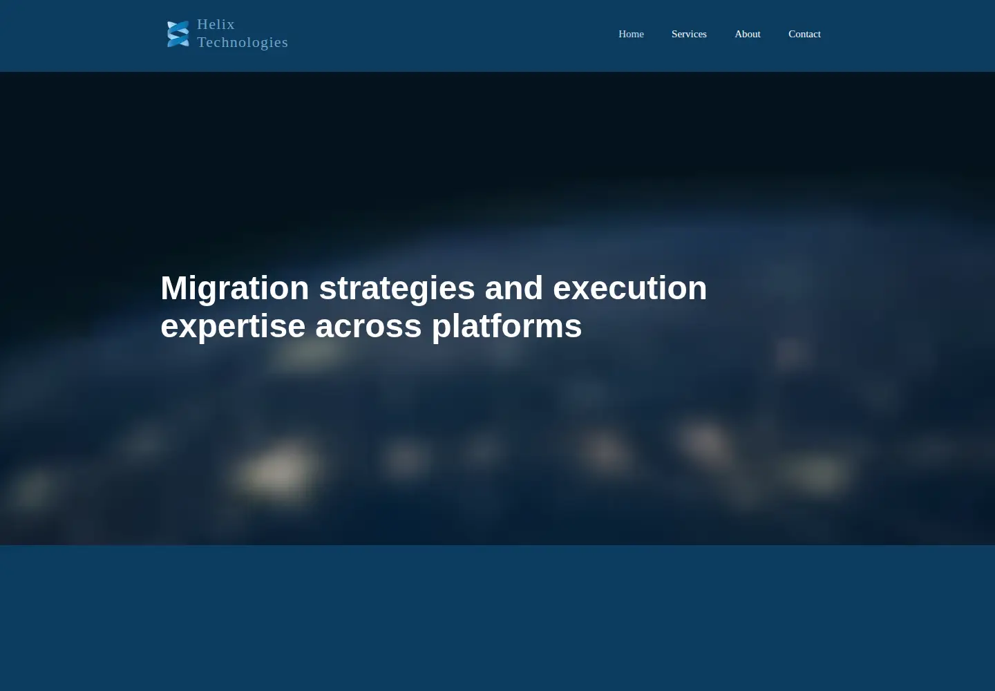 Captured homepage of helixtechnologies.xyz in the current scan