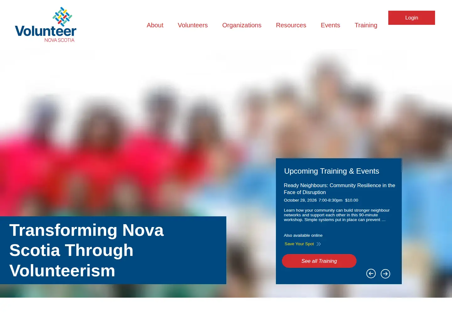 Captured homepage of volunteerns.ca in the current scan