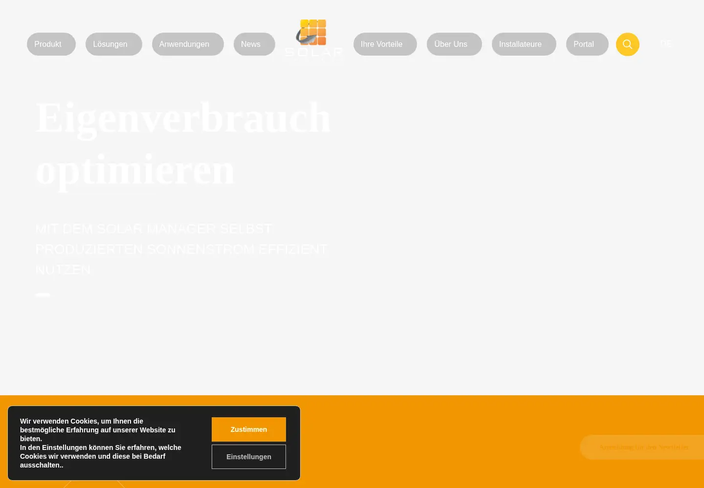 Screenshot of solarmanager.ch