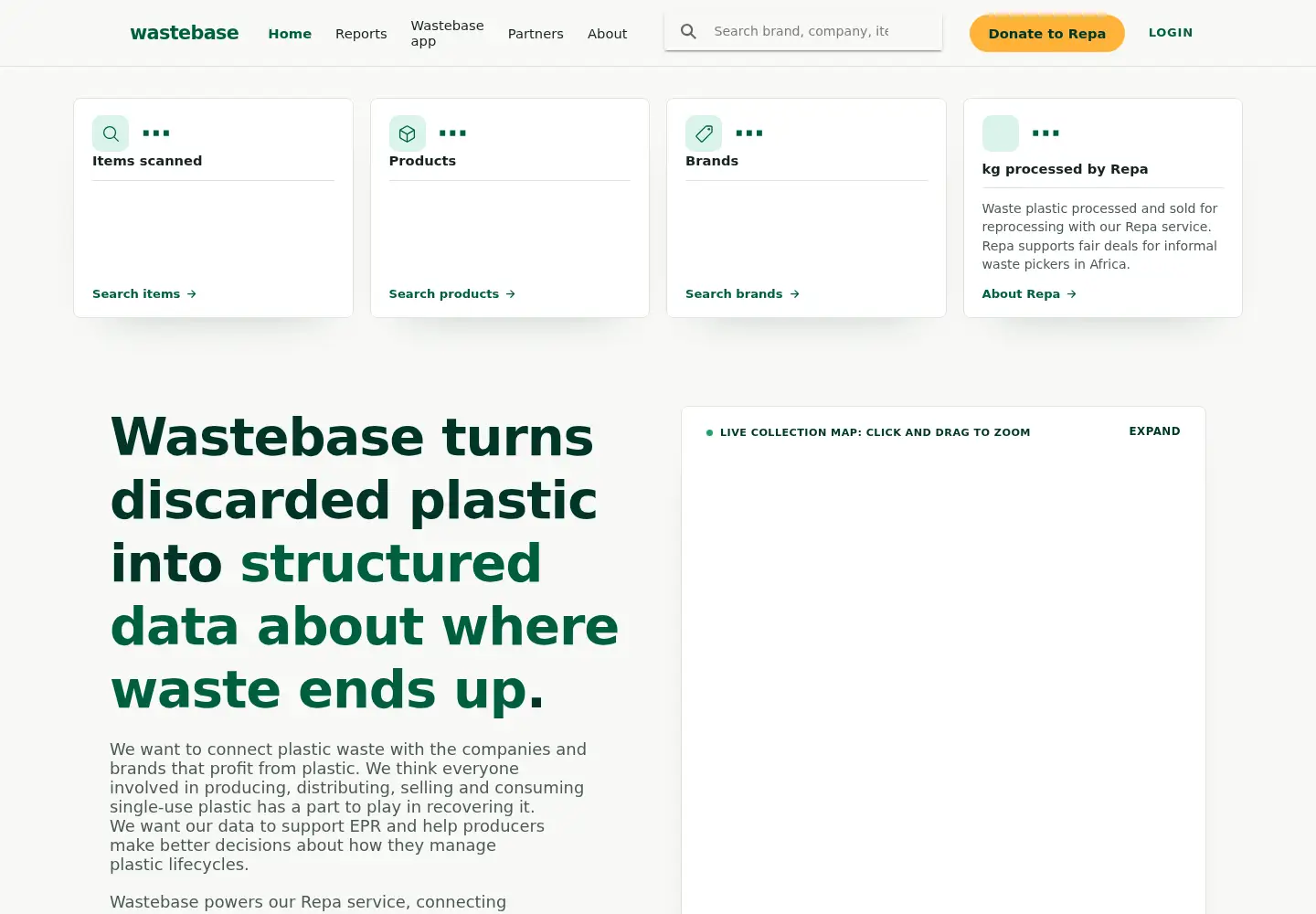 Screenshot of wastebase.org